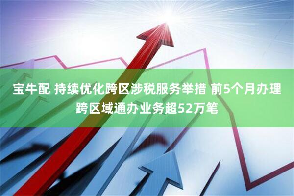 宝牛配 持续优化跨区涉税服务举措 前5个月办理跨区域通办业务超52万笔