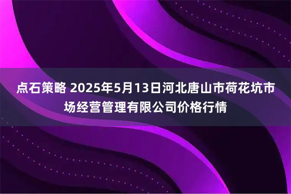 点石策略 2025年5月13日河北唐山市荷花坑市场经营管理有限公司价格行情